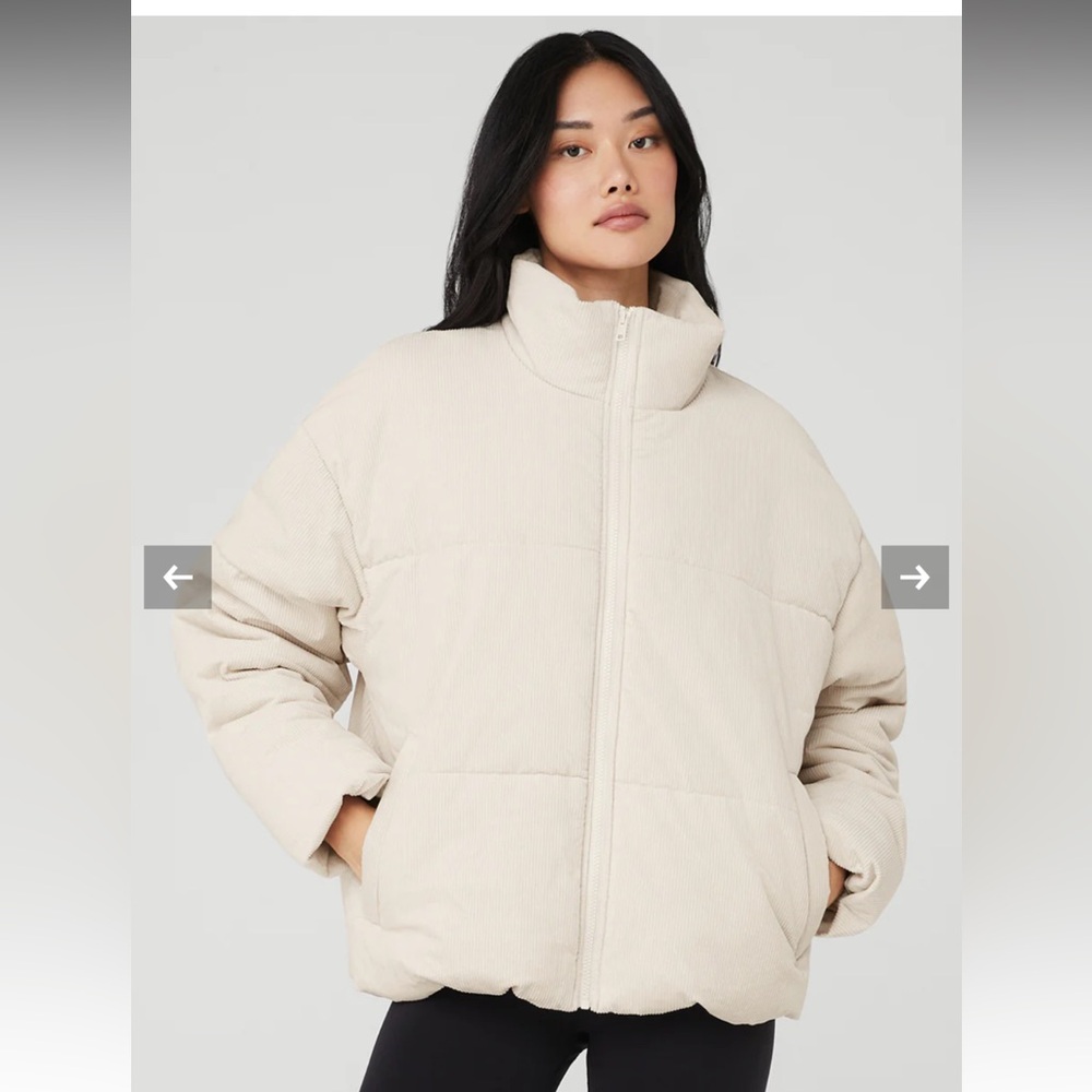 Alo Corduroy Stage Puffer Coat Bone Color